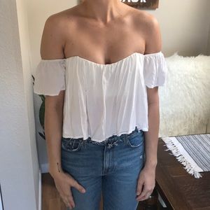 Off the shoulder Stone Cold Fox knock off top